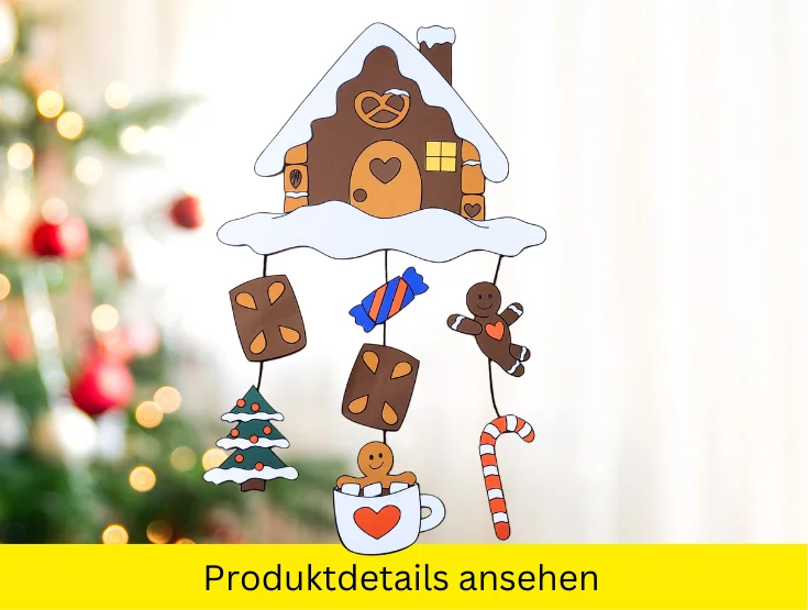 Weihnachtsmobile Lebkuchenhaus - Bastelset