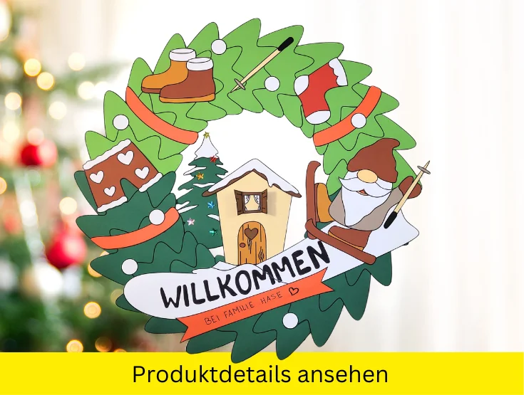 Weihnachtskranz Wichtel Waldi - Bastelset